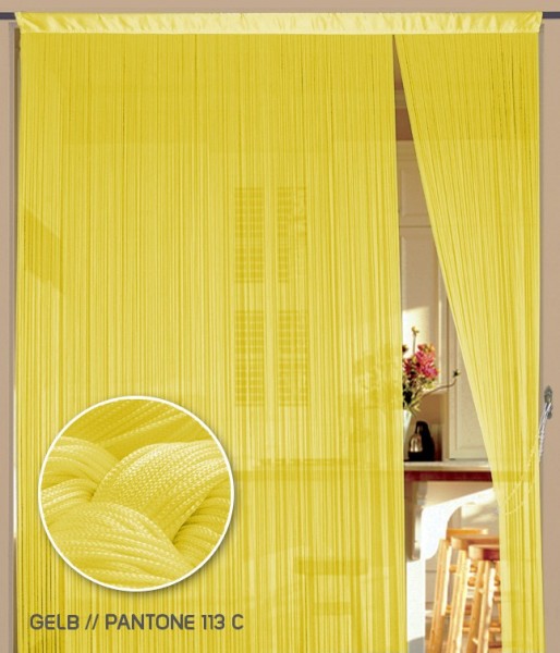 Fadenvorhang 90 cm x 240 cm (BxH) gelb