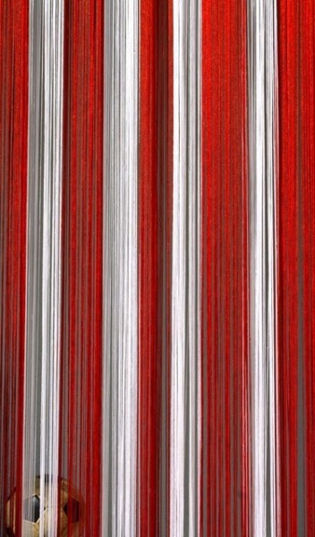 Fadenvorhang Rot-Weiß-Rot 90 cm x 240 cm