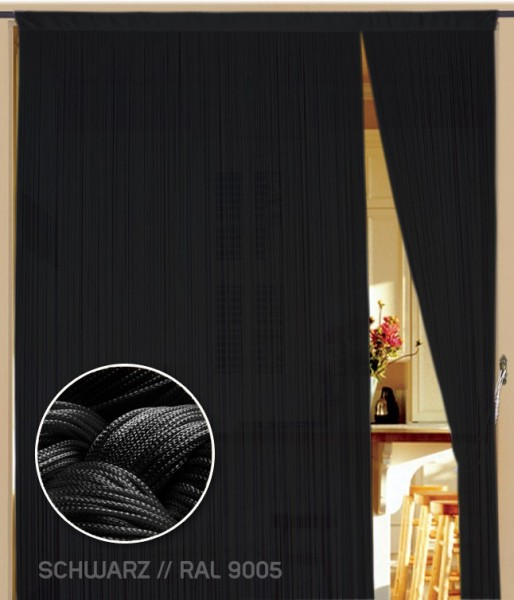 Fadenvorhang 150 cm x 250 cm (BxH) schwarz