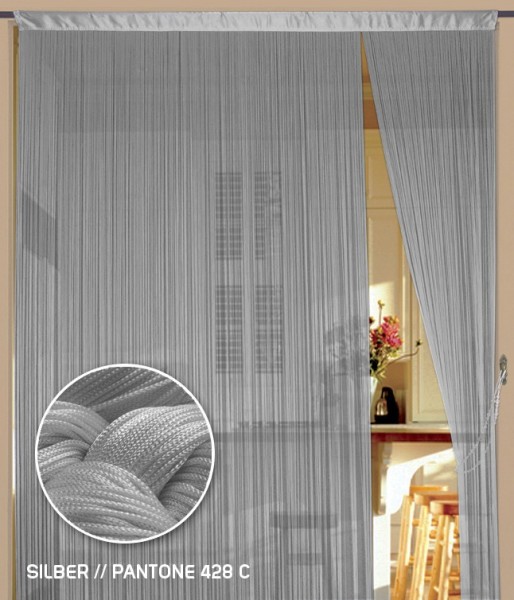 Fadenvorhang 90 cm x 240 cm (BxH) silber