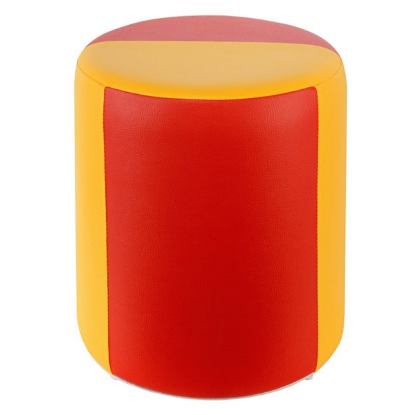 Sitzhocker 2-farbig gelb-rot Ø34 x 44cm