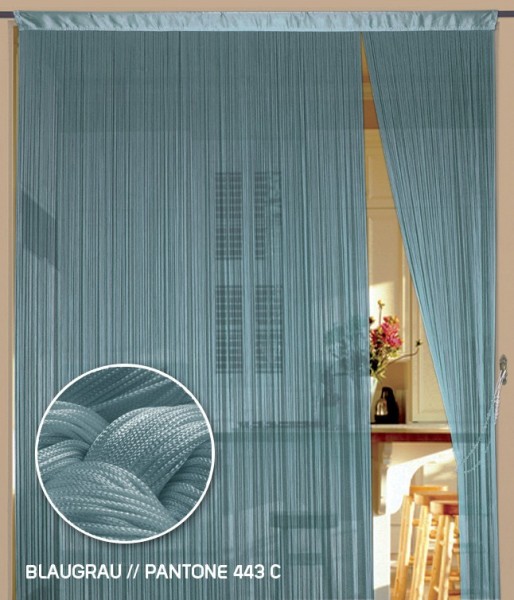 Fadenvorhang 150 cm x 300 cm (BxH) blaugrau