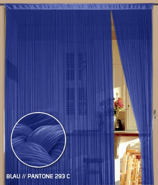 Fadenvorhang 150 cm x 500 cm (BxH) blau
