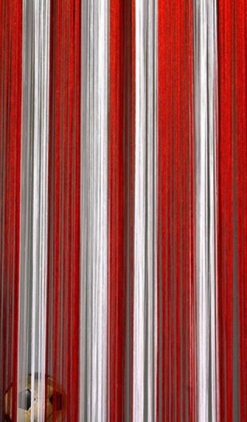 Fadenvorhang Rot-Weiß-Rot 150 cm x 250 cm