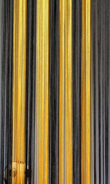 Fadenvorhang Schwarz-Gelb 150 cm x 250 cm