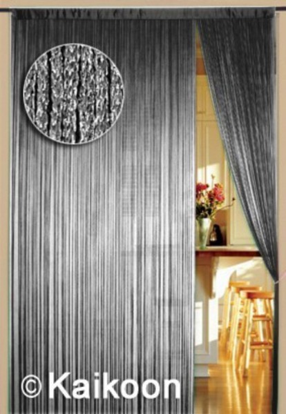 Fadenvorhang 150 cm x 500 cm silber glänzend (BxH)