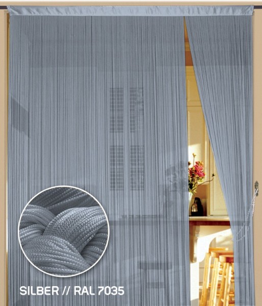 Fadenvorhang 150 cm x 600 cm (BxH) silber